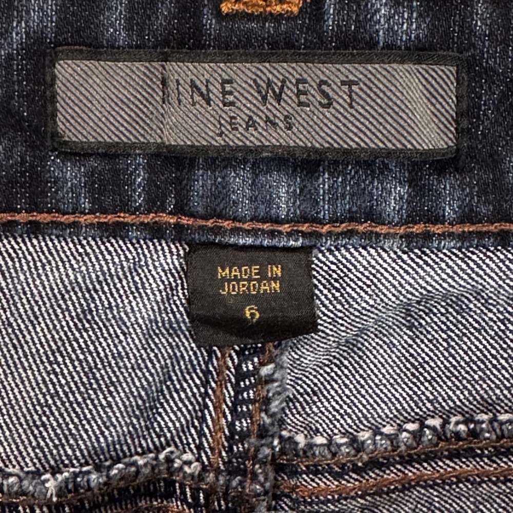 Nine West Jeans Bootcut Women 6 Blue Dark Wash Flap Pocket Stretch Denim Casual - Picture 4 of 10
